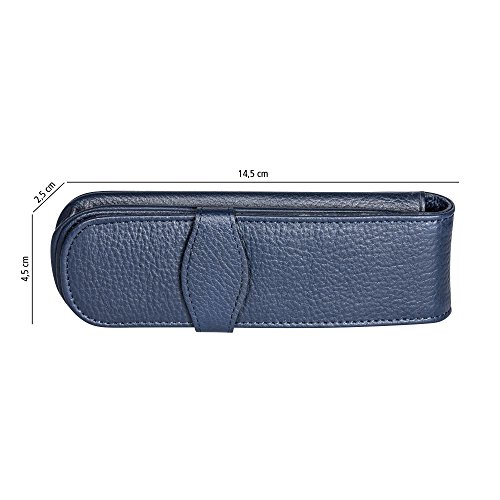 Online - Funda de piel para 2 bol  grafos  color azul