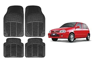 RS Enterprises Carpet Floor/Foot 4D Rubber Mats for Maruti Suzuki Zen Car Black