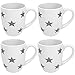 Produktbild COM-FOUR® 4x Kaffeebecher Stars im Sterne Design mit grauen Sternen auf weißer Tasse, 300 ml (4er Mix weiß/grau)