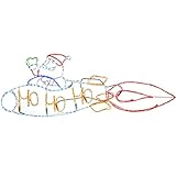 WeRChristmas Animated Santa Rocket Christmas Silhouette Light, 170 cm - Large, Multi-Colour (Garden &amp; Outdoors)