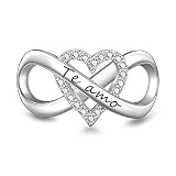 El charm grabado "Te amo" SIMPORDS Abalorio Charm Infinito con Corazón Grabado Te Amo para Mujer Regalo Mamá Abuela Hija Niña Esposa Novia