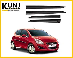 Kunj Autotech Car Door Side Beading Moulding with 3M Adhesive Tape for Maruti Ritz Old 2009-2012 (Black)