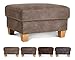 Produktbild CAVADORE Hocker Byrum im Landhausstil / Landhaus Fußbank für Wohnzimmer / 75 x 46 x 63 / Lederoptik Hellbraun