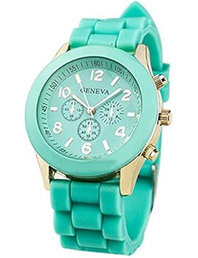 Armbanduhr - GENEVA Unisex Silikon Gelee Gel Quarz Analoge Sport Armbanduhr Mint-Gruen