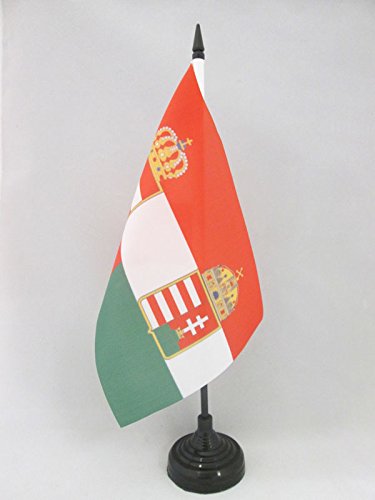 AZ FLAG Bandera de Mesa del Imperio AUSTROHÚNGARO 1867-1918 21x14cm - BANDERINA de DESPACHO Austria-HUNGRÍA 14 x 21 cm