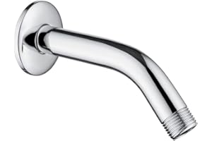 JINYOMFLY Ramię prysznicowe 15,2 cm, naścienne ramię prysznicowe z kołnierzem, ramię przedłużające prysznic, głowice prysznicowe ramię ze stali nierdzewnej, gwint G1/2", chromowany