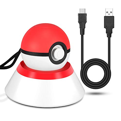 NesBull Base para Poke Ball Plus Base compacta para el Control Poke Ball Plus de Nintendo Switch con Cable USB C