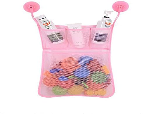 Sea pioneer Multi Functional Bath Toy Bag, Bath Toys Organiser Bath Bag Storage Bath Toy Holders For Boys & Girls (Pink)