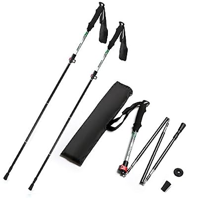Vanfree Pôle trekking Bâton de randonnée , Pliable Ultraléger réglable alpenstocks télescopique Escalade bâton, Voyage Bâton de marche, Alpenstock en Alliage d'aluminium 7075 Longeur de 35 à 135 cm, 2 Pièce