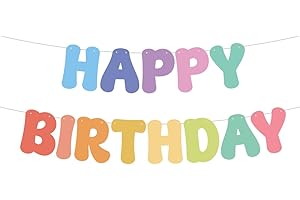 AURASKY Happy Birthday Girlande, Bunt Happy Birthday Banner, Girlande Geburtstag, Happy Birthday Deko, für Erwachsene und Kinder Geburtstag Party Dekoration