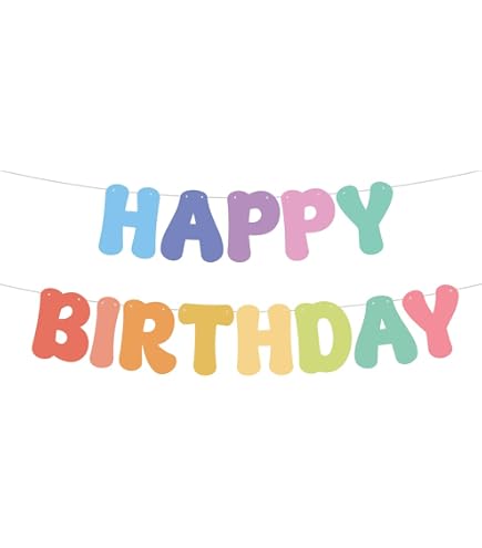 Procos Happy Birthday Girlande – Bunte Buchstaben Aus Karton, 2 Meter Lang, Für Partydekoration