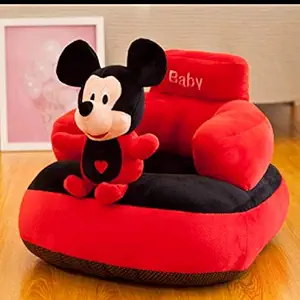 Homescape Baby Soft Plush Cushion Baby Sofa Seat Or Rocking Chair for Kids (Use for Baby 0 to 2 Years, Top Quality)-Red and Black