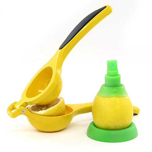 Xcellent Global Zitronenpresse und Zitrussprayer Set Manuell Limette Orange Frucht Entsafter HG127