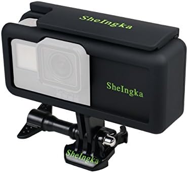SheIngka Side Open Protective Frame Shell Case Cover with Side Power Battery Kit for Gopro HERO 5 Action Camera - Black