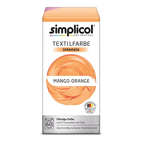 Simplicol Textilfarbe intensiv all in 1 -Flüssige Rezeptur "Mango orange" Neu!