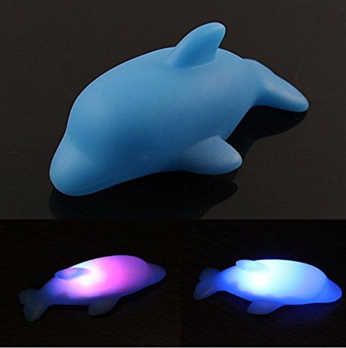 2Pcs Baby-netter bunter LED-blinkender Delphin Badespielzeug - 3
