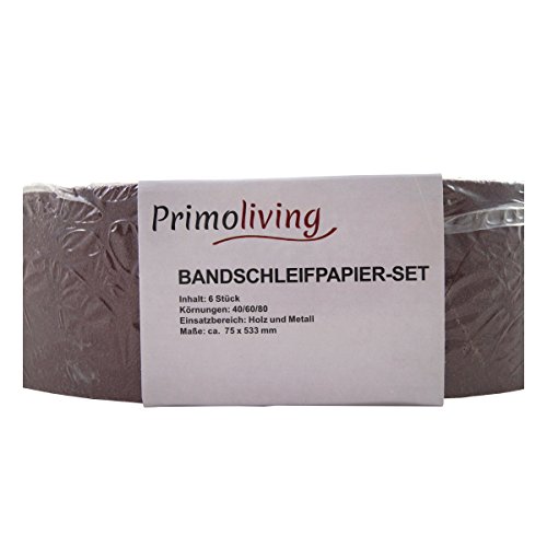 12 x Bandschleifpapier 75 x 533 mm Bandschleifer Schleifband Schleifpapier Körnung 40/60/80 - 2