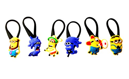 AVIRGO 6 pcs Soft Zipper Pull Charms for Backpack Bag Pendant Jacket Set # 32-3