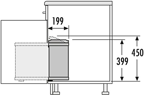 Hailo 3416101 Abfallsammler MF Swing 45.2/16 bs für Schränke ab 450 mm Breite mit Drehtür - 3