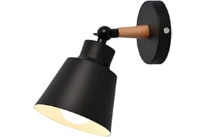 MENGJAY E27 Metallo Lampada da Parete Moderne Lampada Muro Dipinta Applique da Parete Lampada Muro Perfetto per Camera da Letto, Soggiorno, Bagno, Corridoio, Scale(Nero)