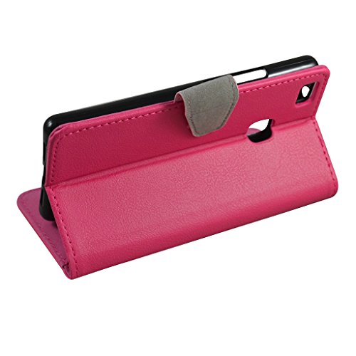 Huawei P9 Lite / G9 Custodia,Mama Mouth Portafoglio custodia in PU di cuoio pelle con supporto carte di credito in Piedi caso Case per Huawei P9 Lite / G9 Smartphone,Magenta