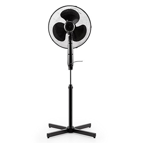 oneConcept • Black Blizzard • Ventilator • Standventilator • leise • 3 schwarze Rotorblätter • 40,6 cm Durchmesser • zuschaltbare Oszillations-Schwenkfunktion • Ventilatorkopf um 20° neigbar • 3 Geschwindigkeitsstufen • 50 Watt • schwarz - 5