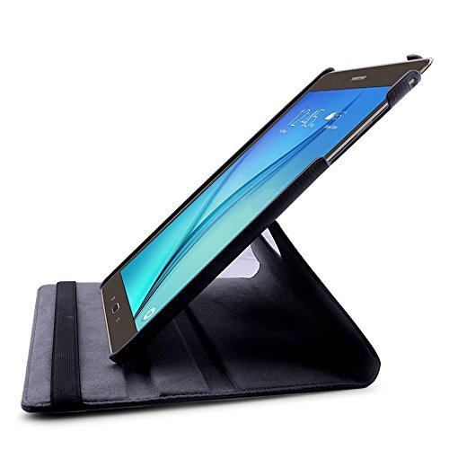 Tasche für Samsung Galaxy Tab A SM-T550 T551 T555 9.7 Zoll Schutz Hülle Flip Tablet Cover Case (Schwarz) NEU - 2