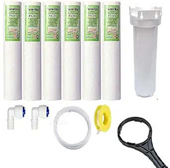 KRPLUS ABS Plastic Pre Filter Housing | 6 Nos. PP Spun Filter | 1/4