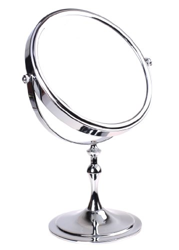 HIMRY Designed Kosmetik Spiegel / Kosmetikspiegel, 8 inch, 360° drehbar. 2 Spiegel: normal und 10 – fach Vergrößerung, 17,5 cm ø, verchromten, KXD3105-10x - 2