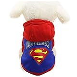 Tamaño: XS, S, M, L, Xl, XXL HVTKL Teddy Perro Ropa Cachorro Ropa for Mascotas otoño e Invierno Vestido VIP Que Xiong Bo Mei Jun JIE Cuatro pies Ropa for Mascotas Marea (Color : Four-Legged Superman Blue, Size : M)