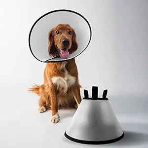 PALLY Pets' Products Adjustable Dog Cone (Size 2, Large) Plastic E-Collar Protective Collar for After Surgery Anti-Bite Lick Wound Healing Safety Practical Pet Cone Recovery Collar, Large(2)