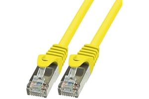 BIGtec LAN Kabel 10m Netzwerkkabel Ethernet Internet Patchkabel CAT.5 gelb Gigabit SFTP doppelt geschirmt für Netzwerke Modem Router Switch 2 x RJ45 kompatibel zu CAT.6 CAT.6a CAT.7 Stecker