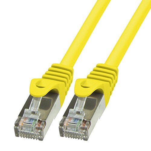 BIGtec 5m Netzwerkkabel Patchkabel Ethernet LAN DSL Patch Kabel Gigabit gelb ( 2x RJ-45 Anschluß , CAT5e , doppelt geschirmt SFTP ) 5 Meter