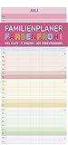 Familienplaner Farbenfroh 2019 - Familientermine / Familientimer (21 x 45) - mit Ferienterminen - 5 Spalten - Wandplaner by