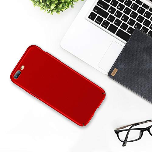 Funda iPhone 7 Plus  Funda iPhone 8 Plus  TORRAS Ultra-delegado   Ultra-fina Carcasa con  Gratis Protector de Pantalla de Cristal Templado  Ligera Caso S  lido Hard Case Anti-rasgu  os   Antihuellas Material PC para Apple iPhone 7 Plus  2016    iPhone 8 Plus  2017  - Rojo Alambrado