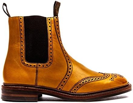 Mens Loake Boots - Tan Pull On Brogue - Thirsk