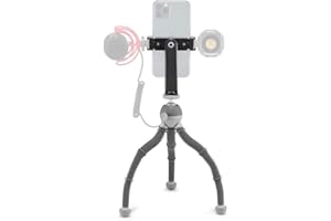 JOBY Mini Treppiede/Cavalletto Flessibile per Smartphone con GripTight 360, Attacco a Slitta Cold Shoe, Vite da 1/4"-20, Compatibile iPhone 15 14 13 Pro Max, Samsung, Canon/Nikon/Sony Cameras, Medium