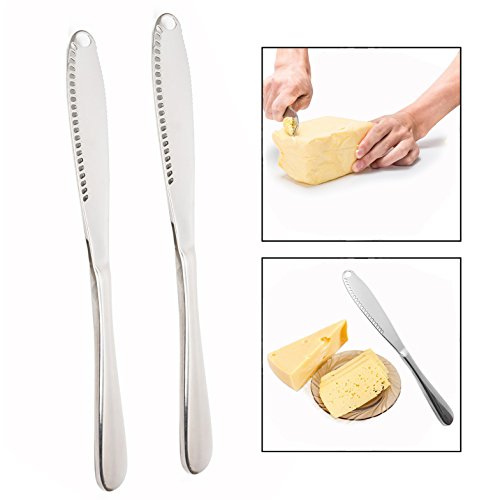 Preisvergleich Produktbild OFKPO 2 Stück Edelstahl Buttermesser,Praktisch Buttermesser für Butterliebhaber
