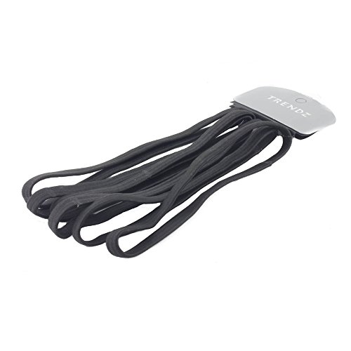 Mytoptrendz® 6 X Long Thick Headband Sport Hair Band/Stretch 1cm Thick Long Black Elastic Headband (Black)