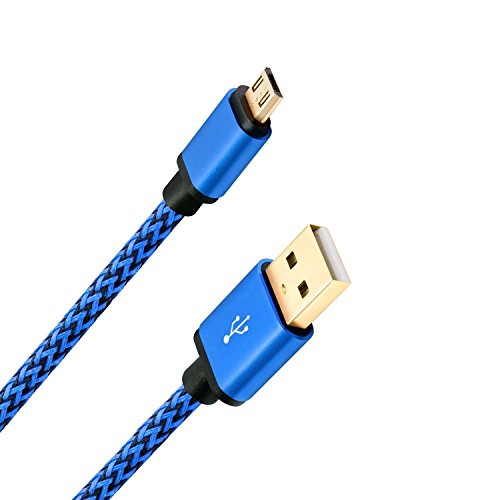 USB-Cabel, H quadratic, 1m / 3,3ft Nylon geflochtenes Android-Kabel für Smartphones, PS4 Controller und mehr (BLAU) - 2