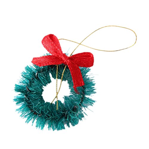 Preisvergleich Produktbild MagiDeal Miniatur Weihnachtskranz mini Kranz Weihnachtsschmuck für 1:12 Puppenstuben Puppenhaus Dekor