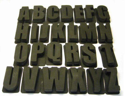 Full 26 Letter Set (A-Z) Alphabet Letters Individual Personalised Silicone Bakeware Cake Mould Pans, Full Set