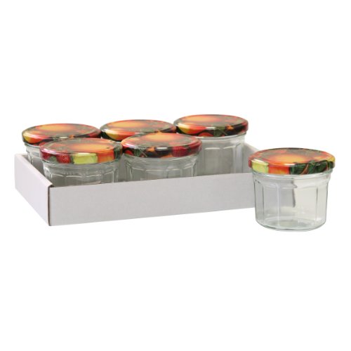 Axentia 292122 Marmeladengläser 240 ml Deckel 6 Stück