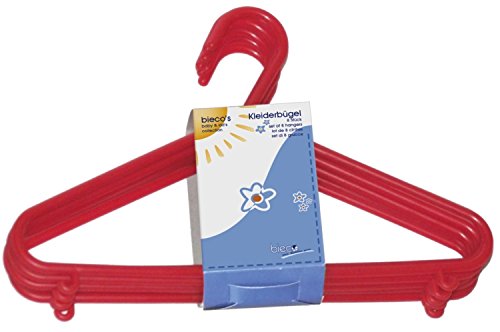 Preisvergleich Produktbild Bieco 04014142 - Kinder Kleiderbügel Kunststoff 8 Stück rot
