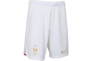 Nike France Homme Season 2022/23 Official Shorts, White/White/Metallic Gold, S EU