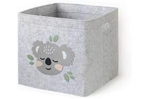 Lucky Sign - Pudełko do przechowywania dla dzieci, składana, z filcu, kosz do przechowywania, stół do przewijania do pokoju dziecięcego, 33 x 33 x 30 cm – Baby Koala