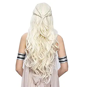 Daenerys Targaryen Cosplay Wig for Game of Thrones Season 7 - Khaleesi Costume Hair Wig (Light blonde)