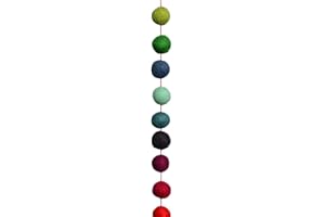 Frida Feeling Fair-Trade Felt Garland "Balls" | Decorative Hanger | Decoration | Elegant Natural Product | Fair Trade | Pom Pom Garland | 5 Length Approx. 150 cm (Rainbow Tones)