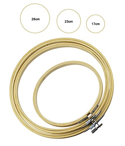 Faylapa 3pcs Stickerei Ring Stickrahmen Embroidery Bambus Hoop Embroidery Cross Stitch - 2