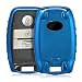 Produktbild kwmobile Kia Autoschlüssel Hülle - TPU Schutzhülle Schlüsselhülle Cover für Kia 3-Tasten Smartkey Autoschlüssel Hochglanz Blau